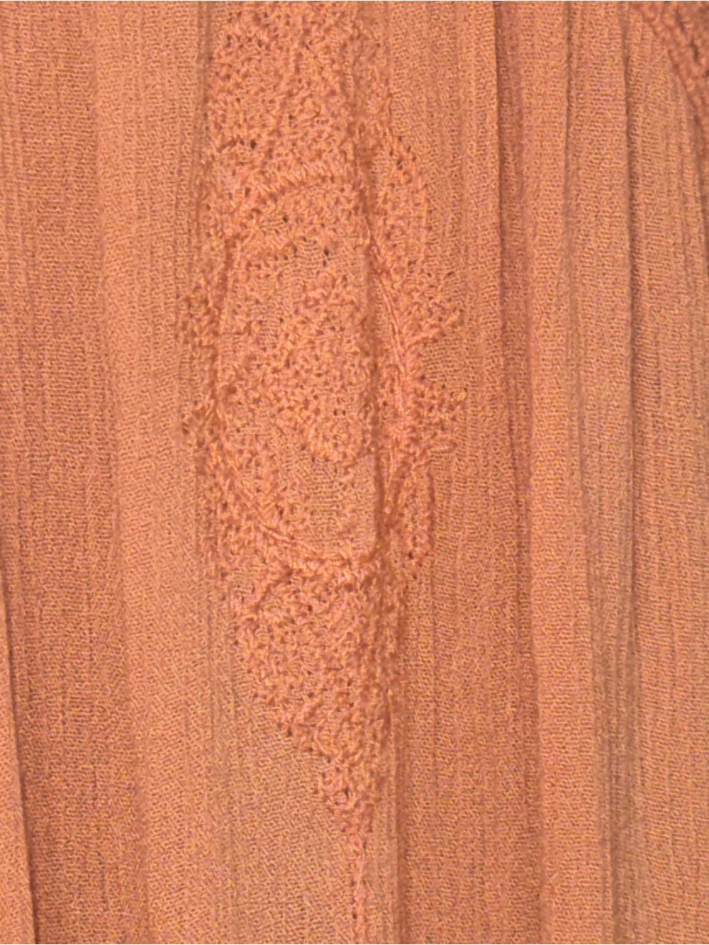 Knox Rose Peach Long-Sleeve Embroidered Boho Tunic Dress - Picture 7 of 12